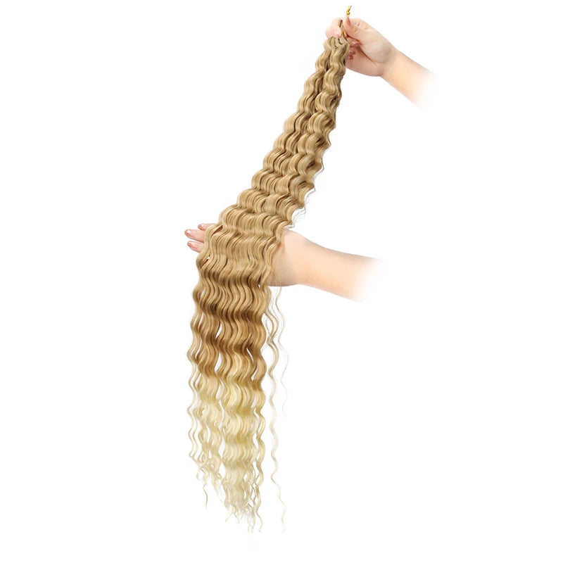 30Inch Synthetic Pre Stretched Deep Wave Crochet Hair