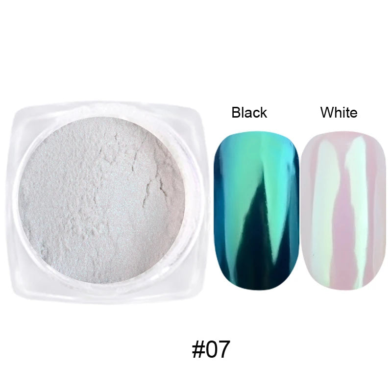 Jars Aurora Nail Powder Pearl Nail Glitter Neon Shimmer Nails Chrome Powder Dipping Powder Decoration Aurora Manicure Pigment