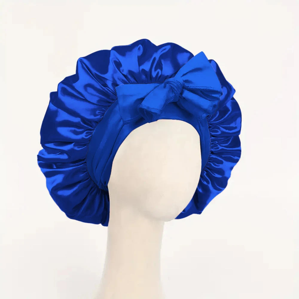 Gorro de satén Gorro de seda Gorro ajustable para dormir Gorro para el pelo con cinta Gorros para mujeres y hombres