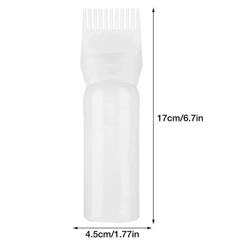 Botella recargable de 120 ml para tinte de pelo, con peine aplicador, multicolor, de plástico, para dispensar aceite, para peluquería, para teñir el cabello, herramienta de peinado