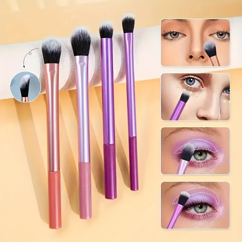 Juego de 8 brochas de maquillaje con pelo sintético suave, para base, colorete, sombra de ojos, herramientas cosméticas de maquillaje