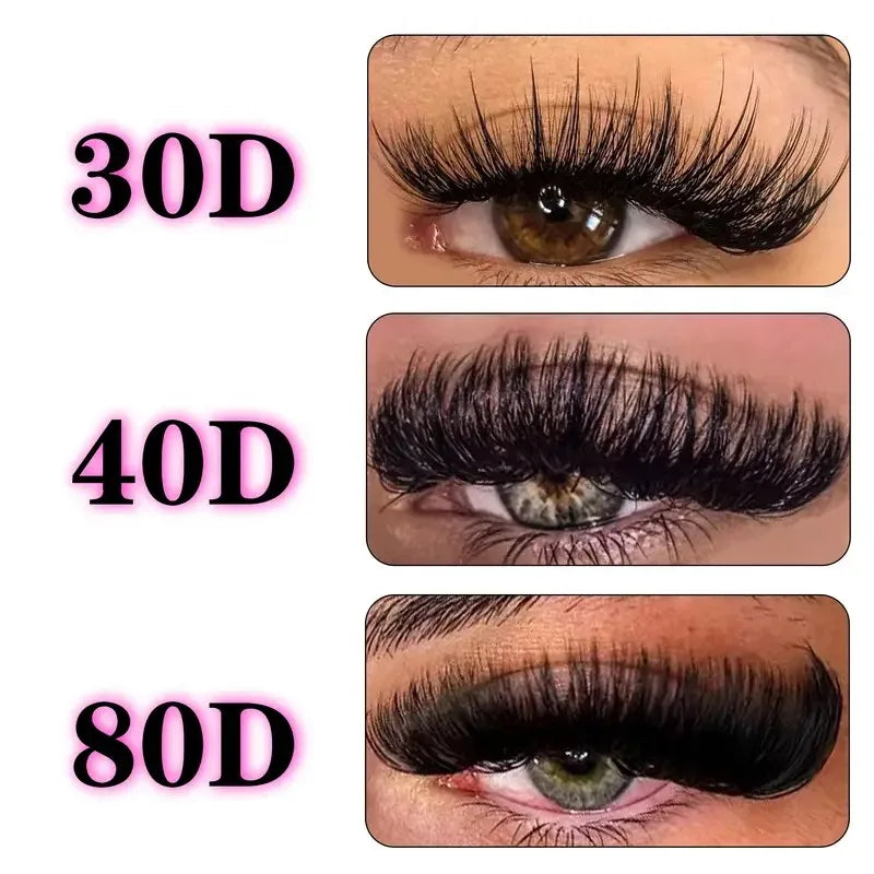 200Pcs DIY Personal Lashes 40P Eyelash Cluster Natural Look Wispy Lashes 9-16MM D Curly Hair Personal Clusters Lashes Fluffy