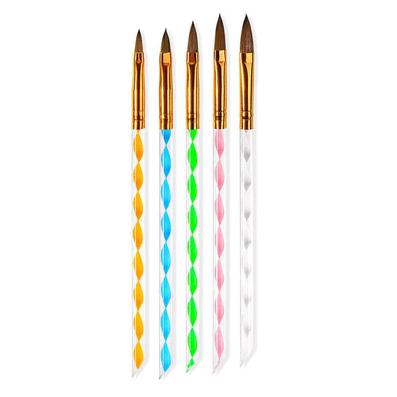 Nail Art Brush Set Gradient Line Painting Dotting Pen Kit Acrylic Handle Gel Polish Crystal Brushes Salon Nails Manicure Tools