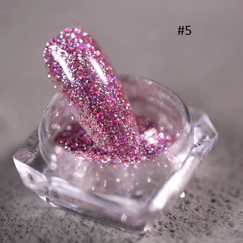 Jars Aurora Nail Powder Pearl Nail Glitter Neon Shimmer Nails Chrome Powder Dipping Powder Decoration Aurora Manicure Pigment