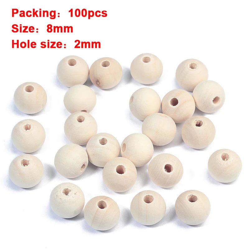 Louleur High Quality Vintage Natural Big Hole Wooden Beads For Necklace Bracelet Charms for Diy Jewelry Making Hair Accessories