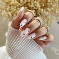 24 pieces of ins-style long press-on nails (teardrop shape), paired with 1 piece of jelly glue and 1 nail file