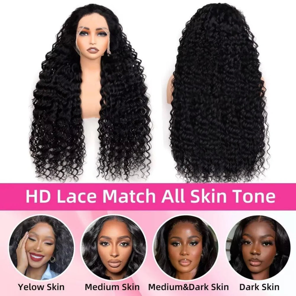 Burmese Curly Deep Wave Human Hair Wig 13x6 HD Lace