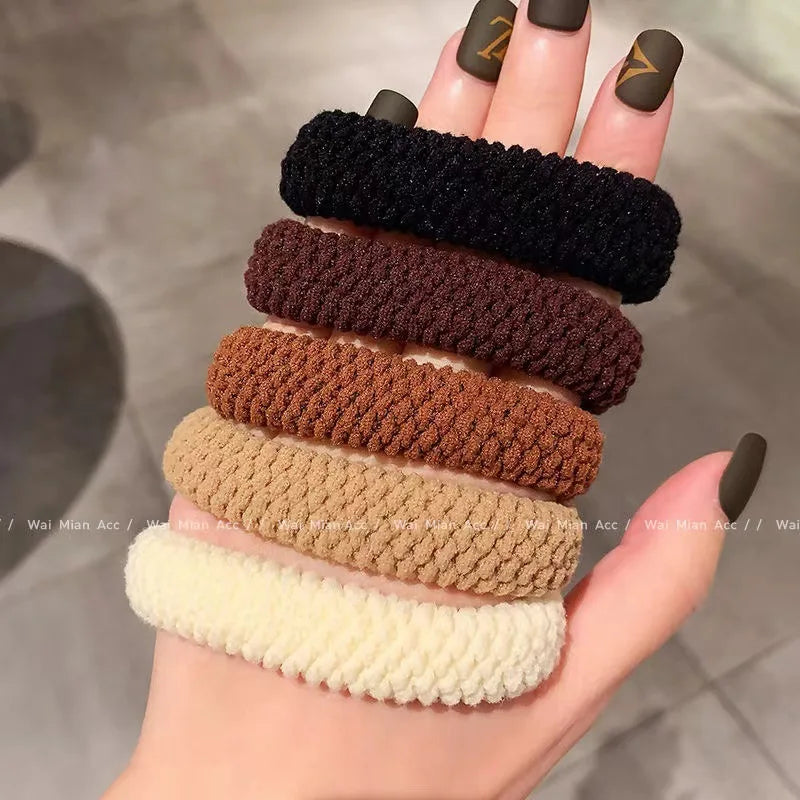 5/10 Mix Color High Elasticity Thickened Versatile Simple Scrunchies Hair-Friendly Random Color Hair Ties Hair Rope 2026