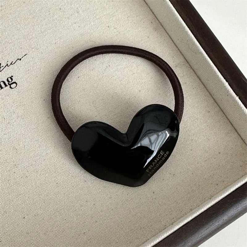 Acetic Acid Great Love Basic Leather Band Hair Rope High Elastic Hair Loop Texture Advanced Headrope Hair Accessories New Style
