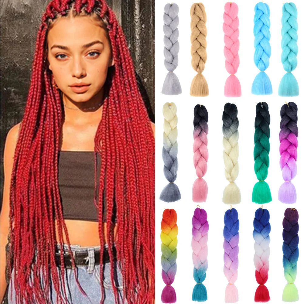 24 Inches Ombre Jumbo Braiding Hair Synthetic