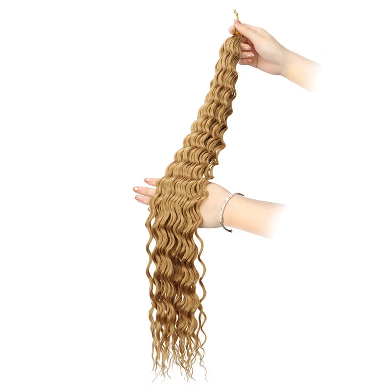 30Inch Synthetic Pre Stretched Deep Wave Crochet Hair